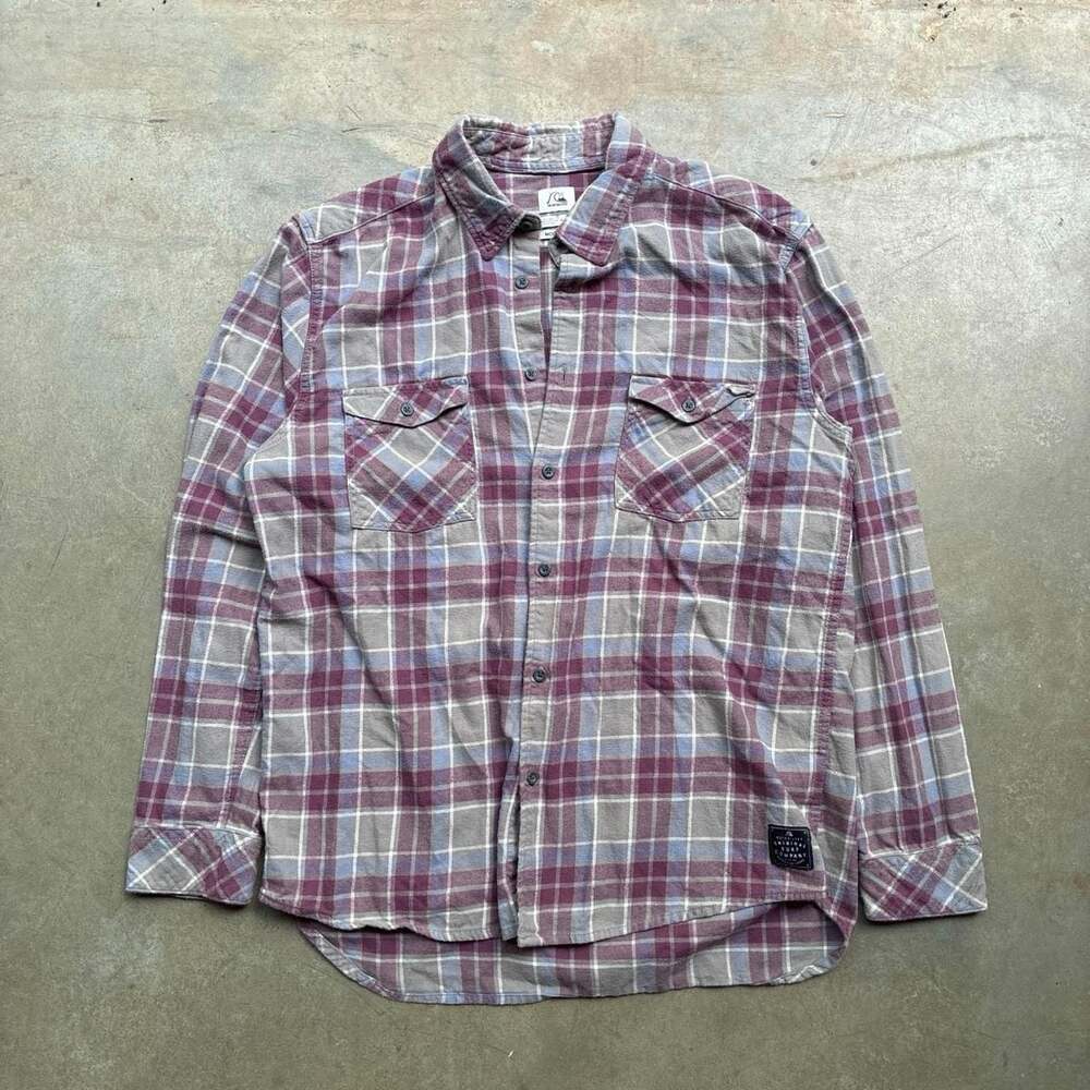 Quiksilver Plaid Flannel Button Up Shirt